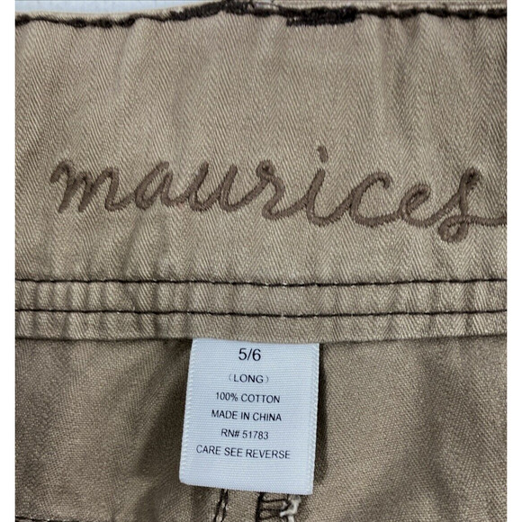 Maurice Pants‎ Womens Size 5/6 Long Brown Boot Distress Chino Slacks - Picture 4 of 13